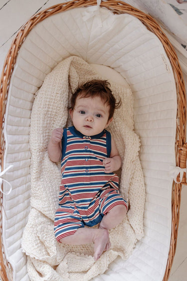 Fin & Vince Short Jumpsuit, Americana Stripe